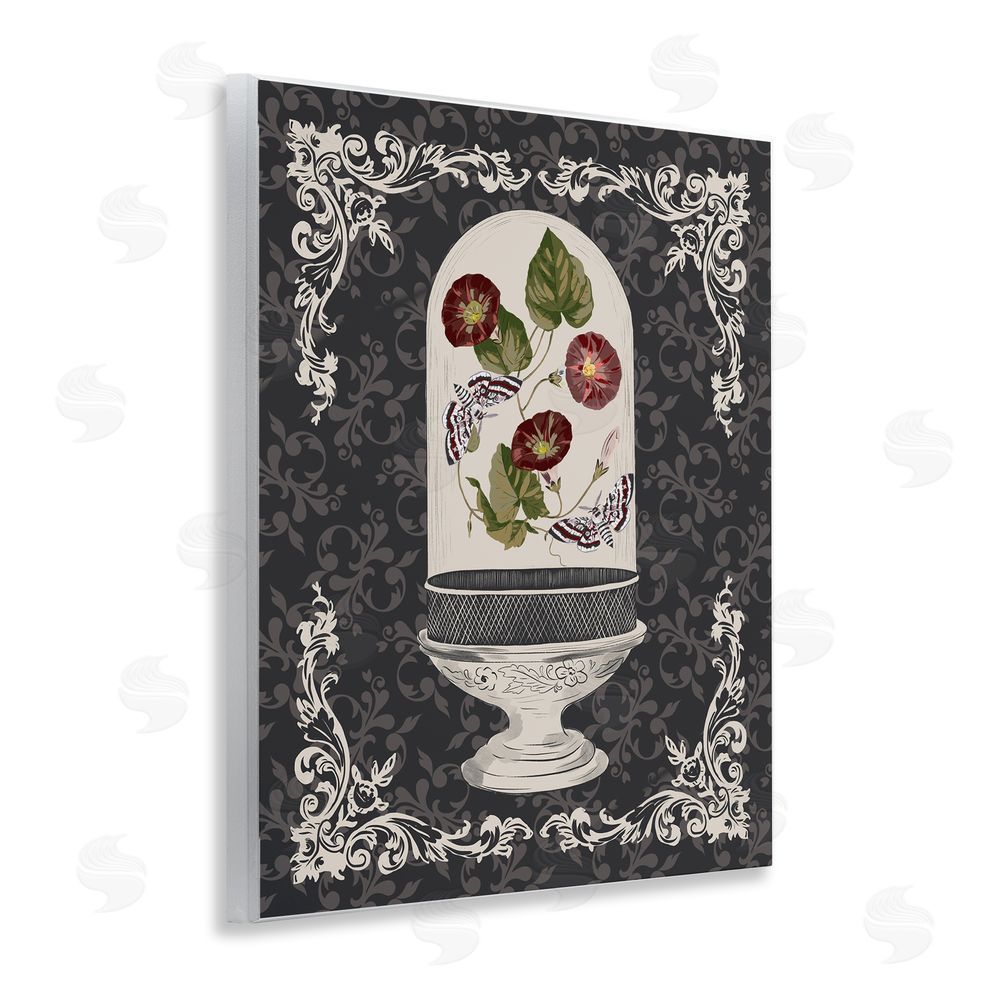 Radhika Modi Moths & Poppies in Glass Dome Wall Plaque Art Print