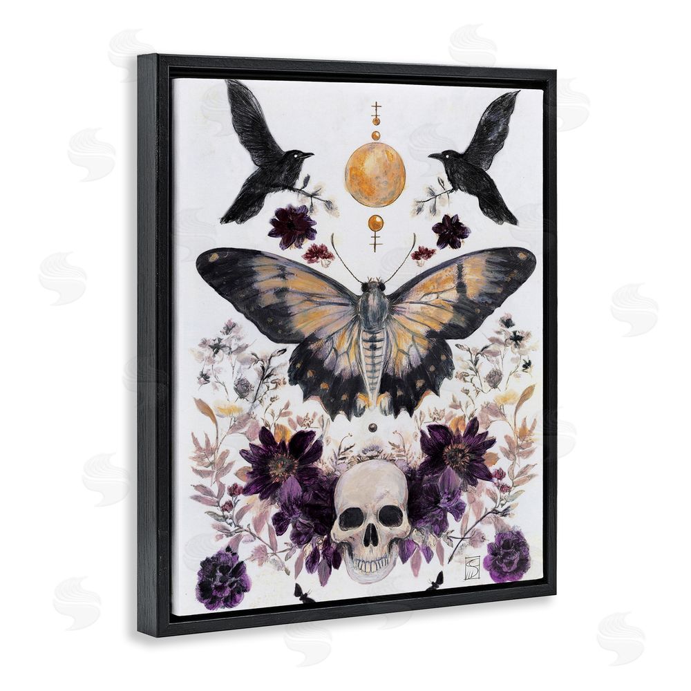 Sara Culpepper Gothic Tarot with Moth Black Floating Frame Canvas Wall Art Print