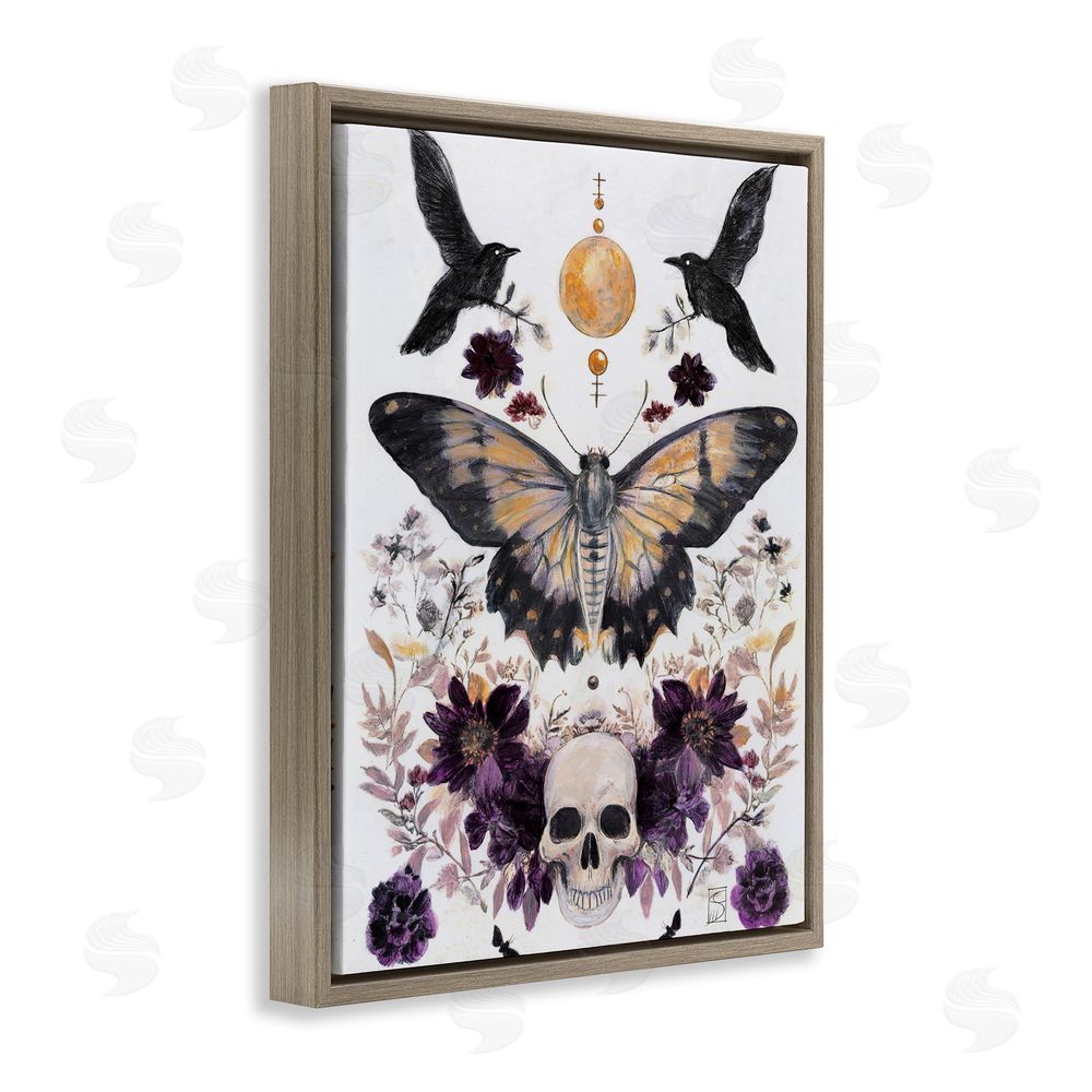 Sara Culpepper Gothic Tarot with Moth Brown Floating Frame Canvas Wall Art Print