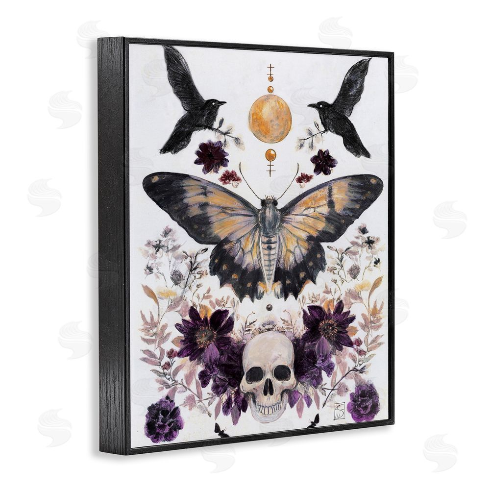 Sara Culpepper Gothic Tarot with Moth Black Framed Giclee Wall Art Print