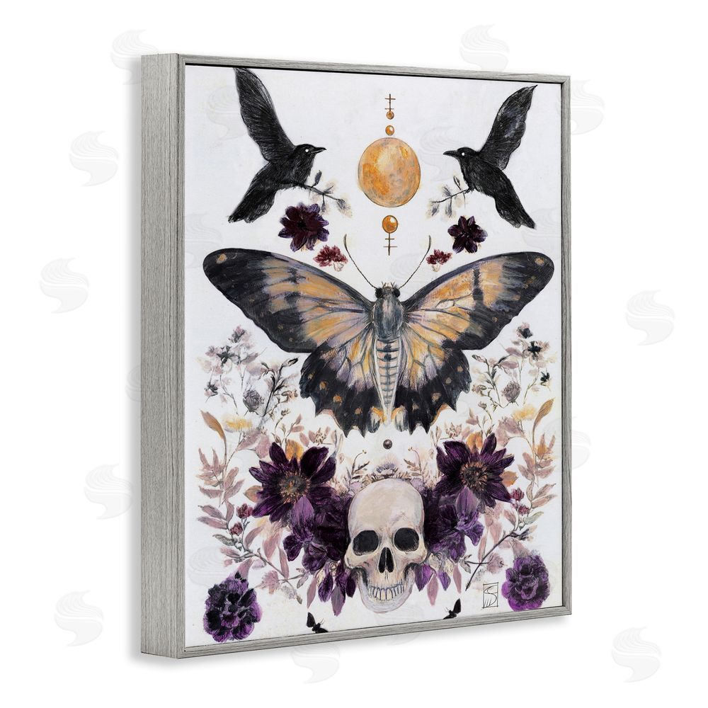 Sara Culpepper Gothic Tarot with Moth Gray Framed Giclee Wall Art Print