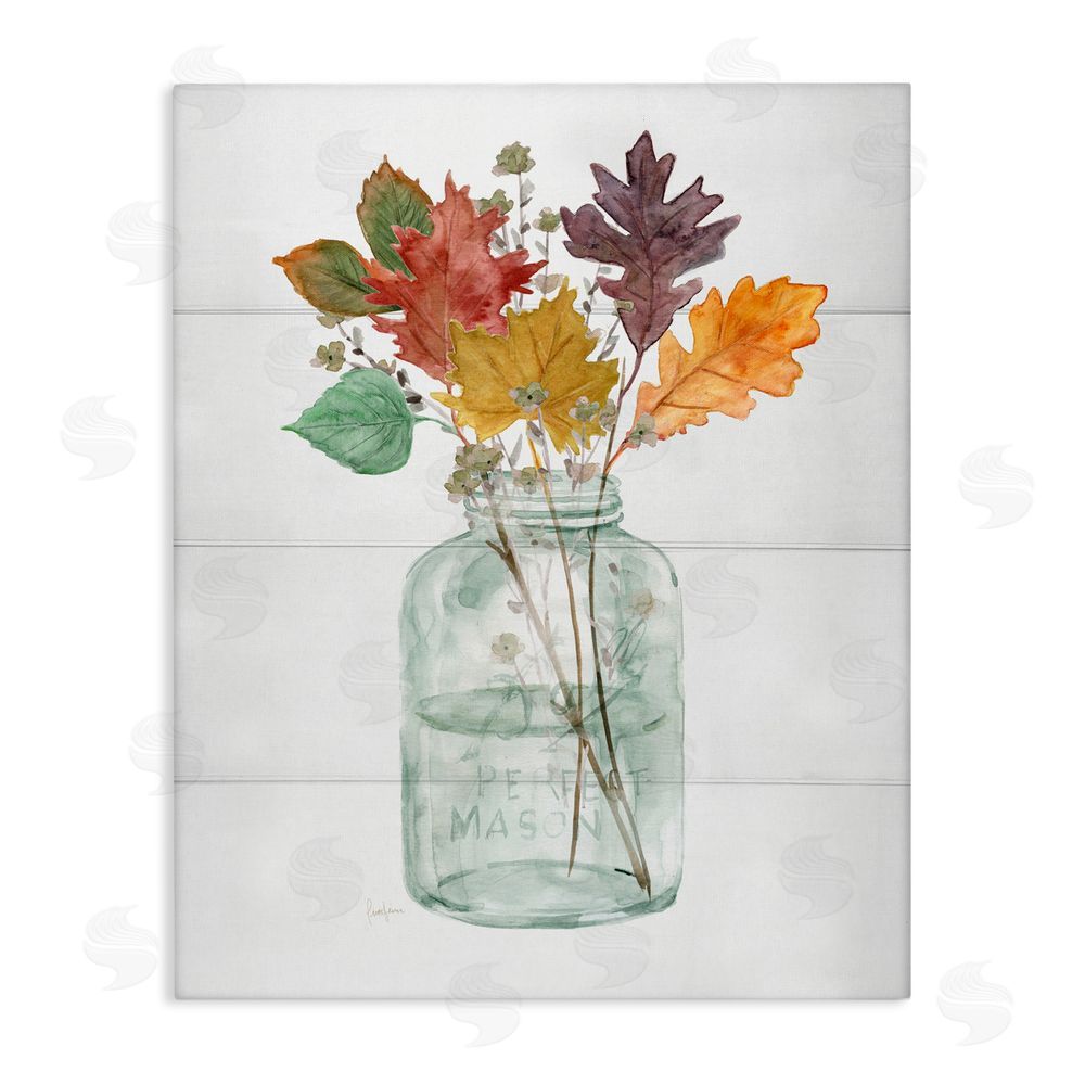 Livi Finn Harvest Home Leaves Jar Canvas Wall Art Print