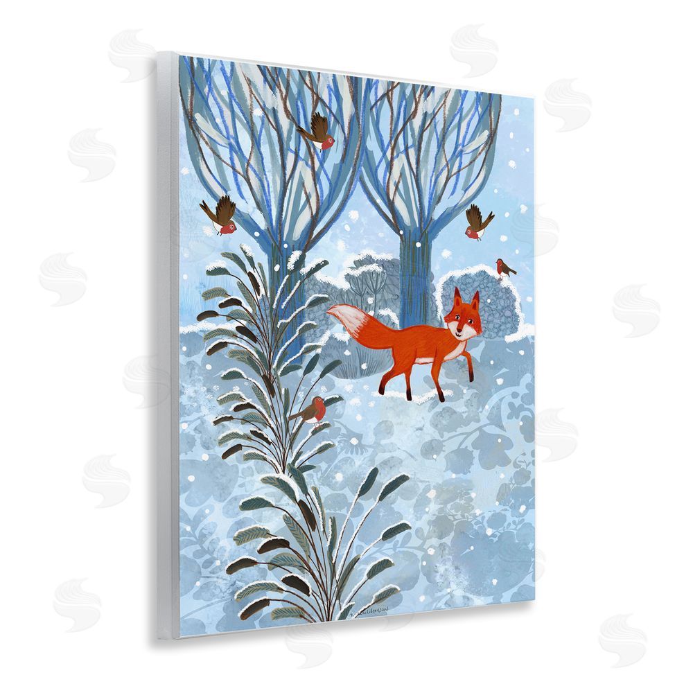 Kay Widdowson Festive Fox Winter Woodlands Wall Plaque Art Print
