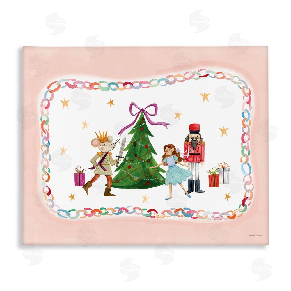 Rachel Nieman Festive Characters & Christmas Tree Canvas Wall Art Print