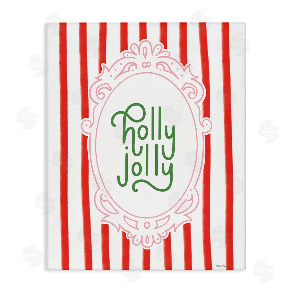 Rachel Nieman Holly Jolly Ornate Border Canvas Wall Art Print