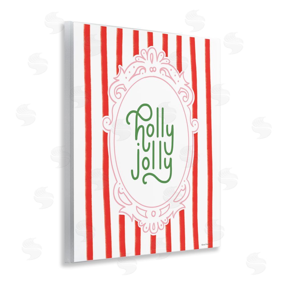 Rachel Nieman Holly Jolly Ornate Border Wall Plaque Art Print