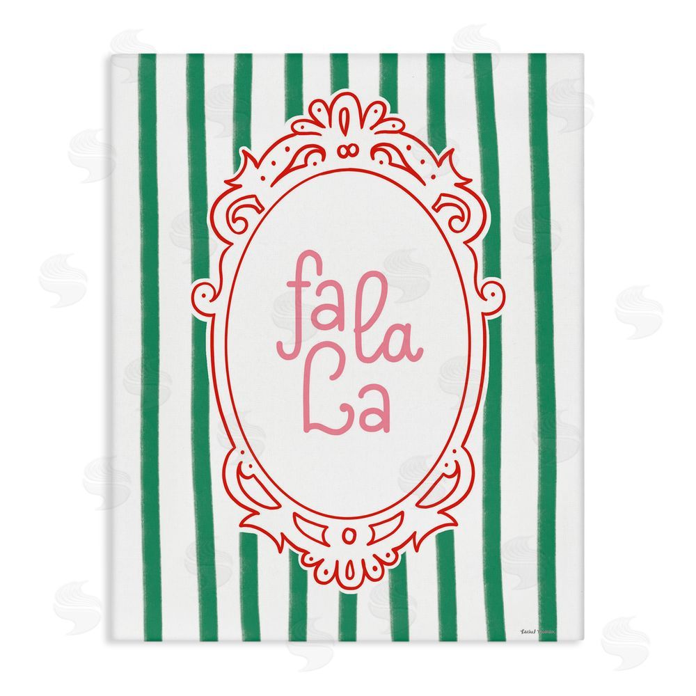 Rachel Nieman Fa La La Ornate Border Canvas Wall Art Print