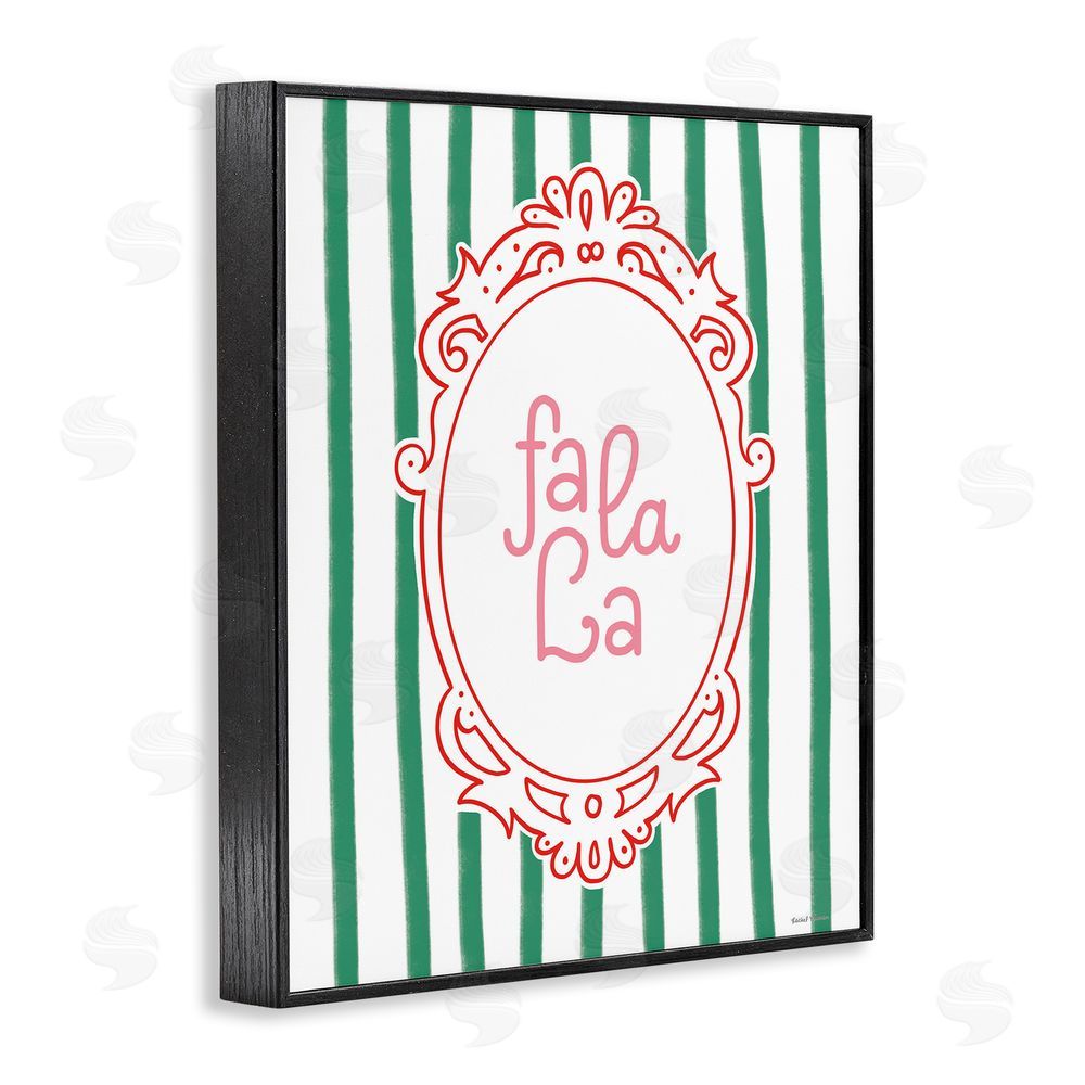 Rachel Nieman Fa La La Ornate Border Black Framed Giclee Wall Art Print