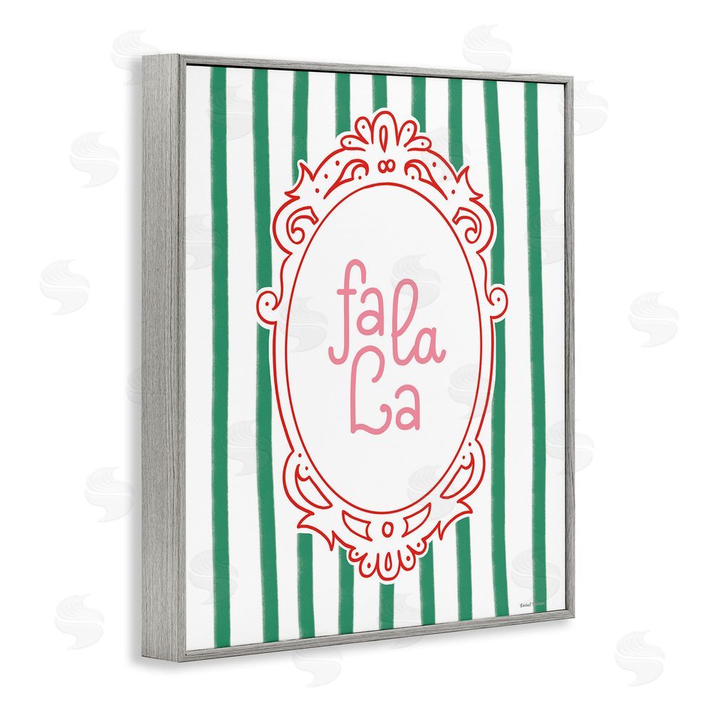Rachel Nieman Fa La La Ornate Border Gray Framed Giclee Wall Art Print