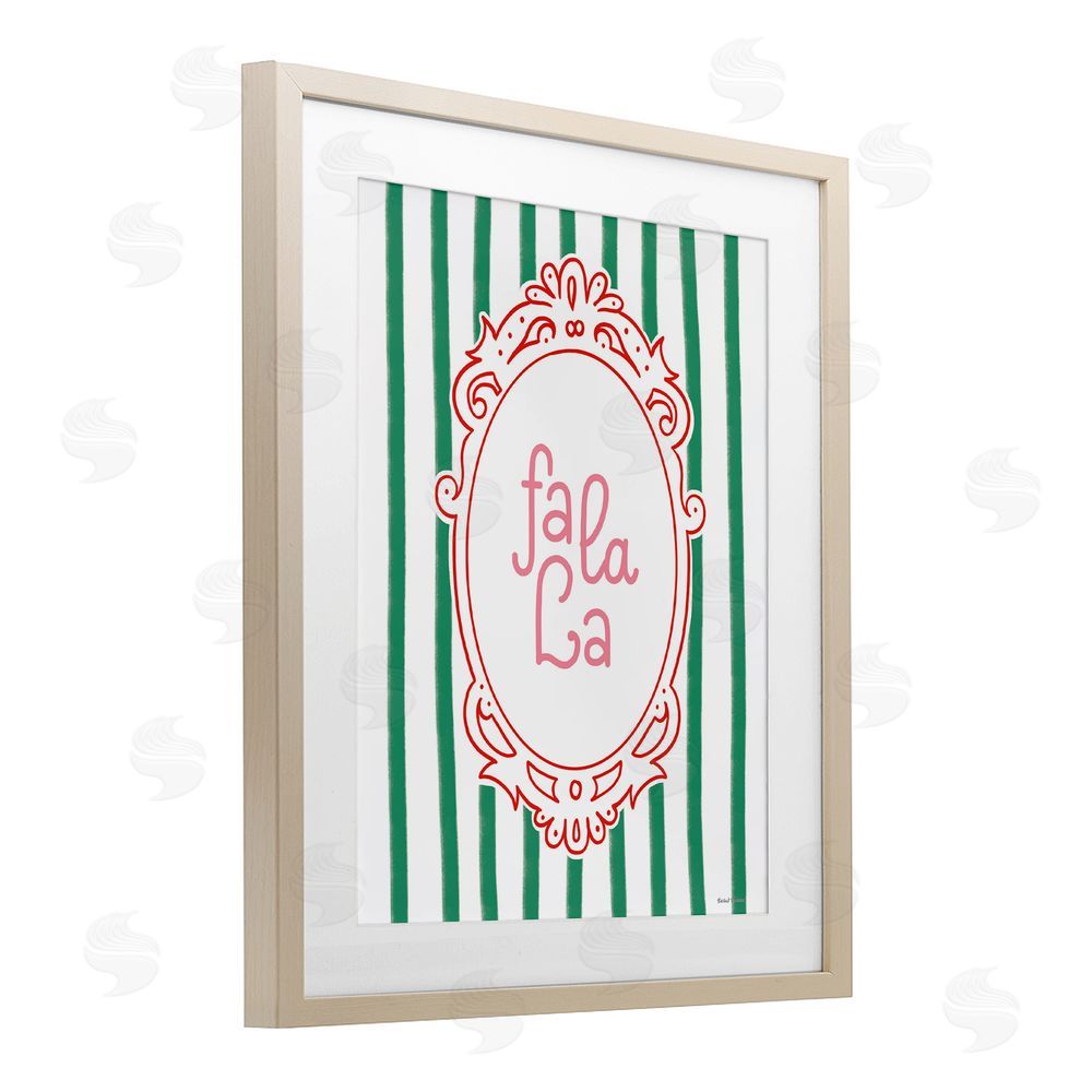 Rachel Nieman Fa La La Ornate Border Birch Framed Print Under Glass with White Mat Wall Art