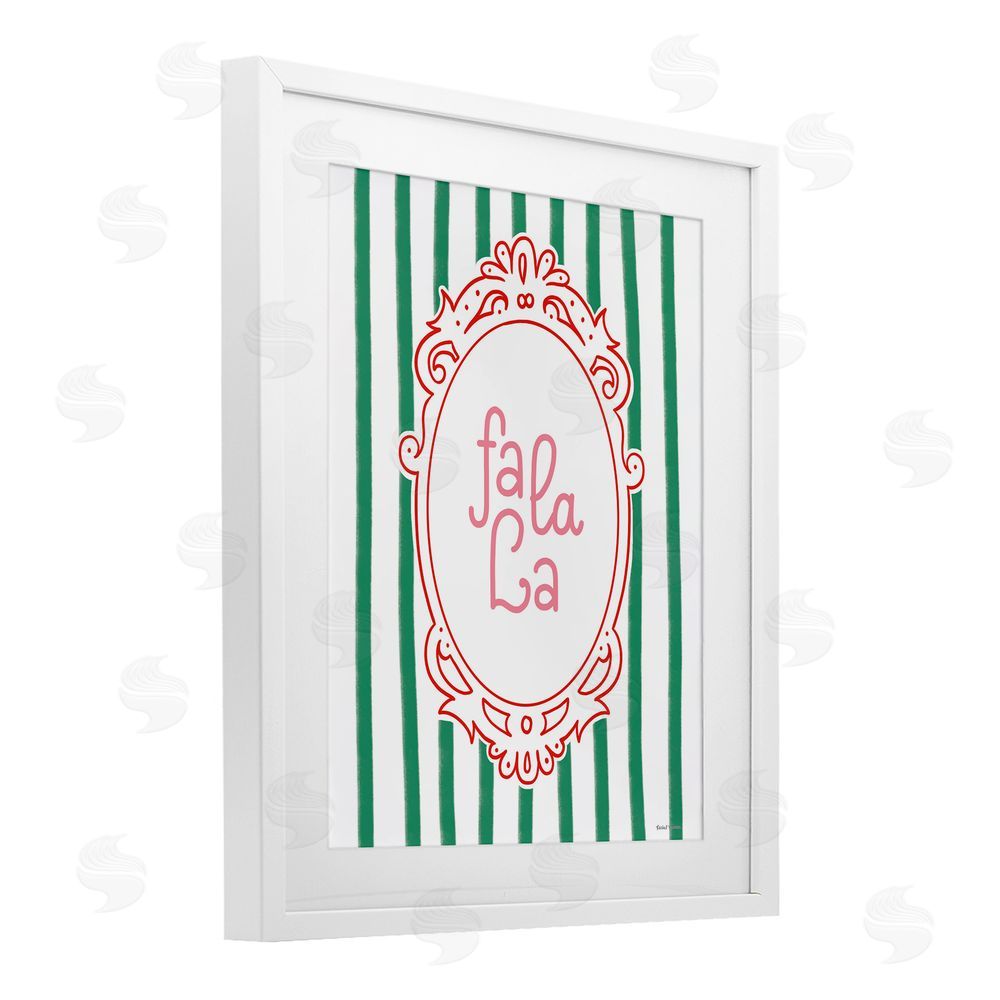 Rachel Nieman Fa La La Ornate Border White Framed Print Under Glass with Mat Wall Art