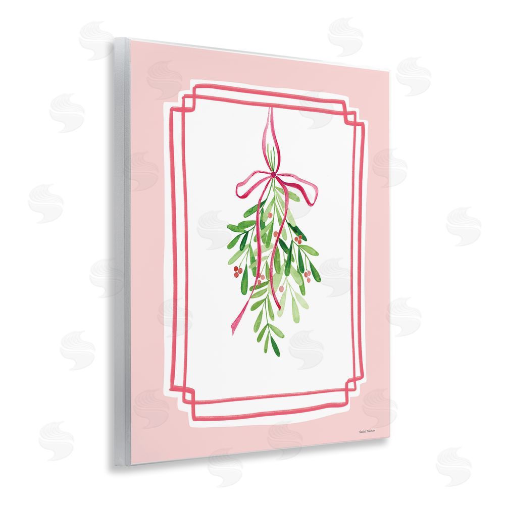 Rachel Nieman Mistletoe on Pastel Pink Wall Plaque Art Print