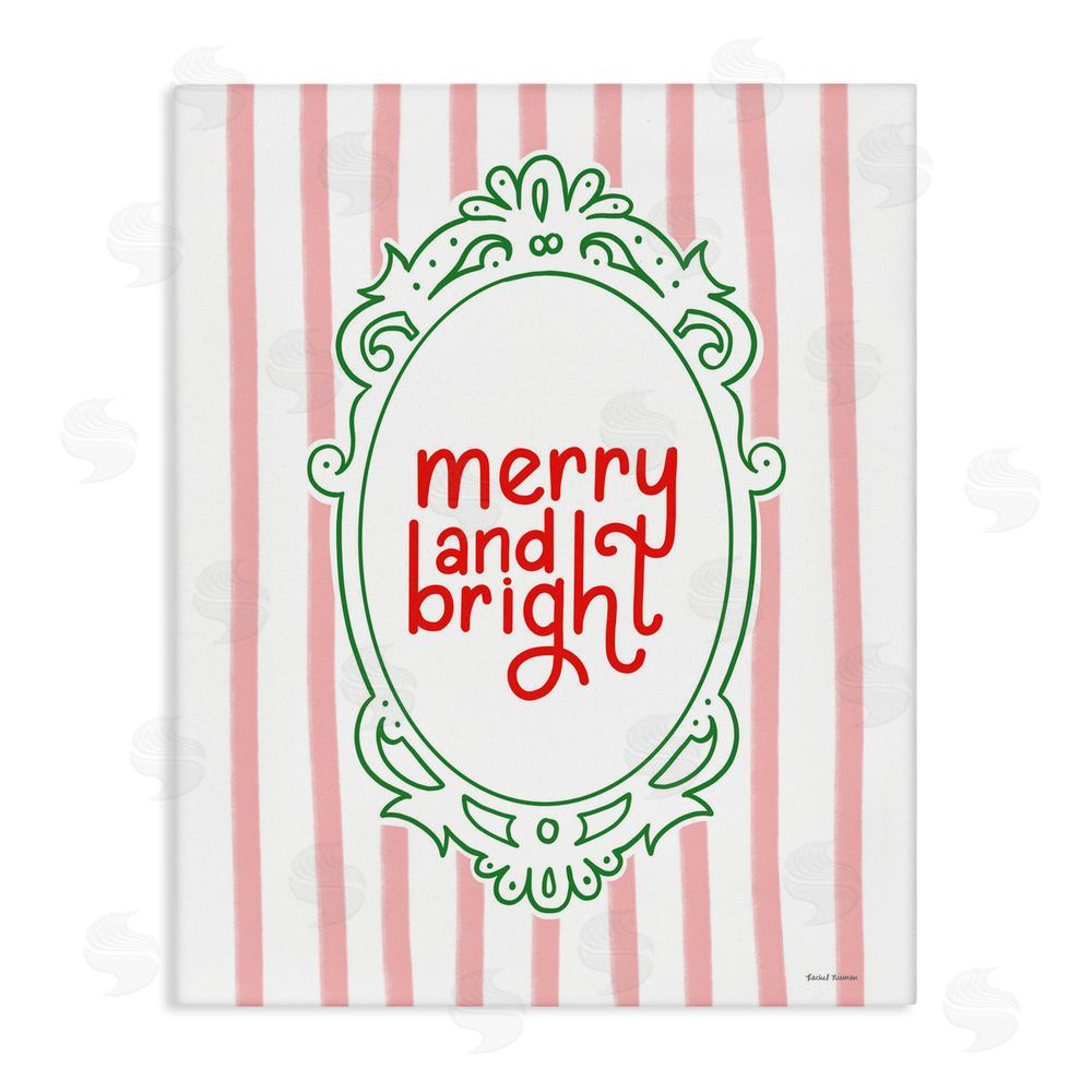 Rachel Nieman Merry and Bright Ornate Border Canvas Wall Art Print