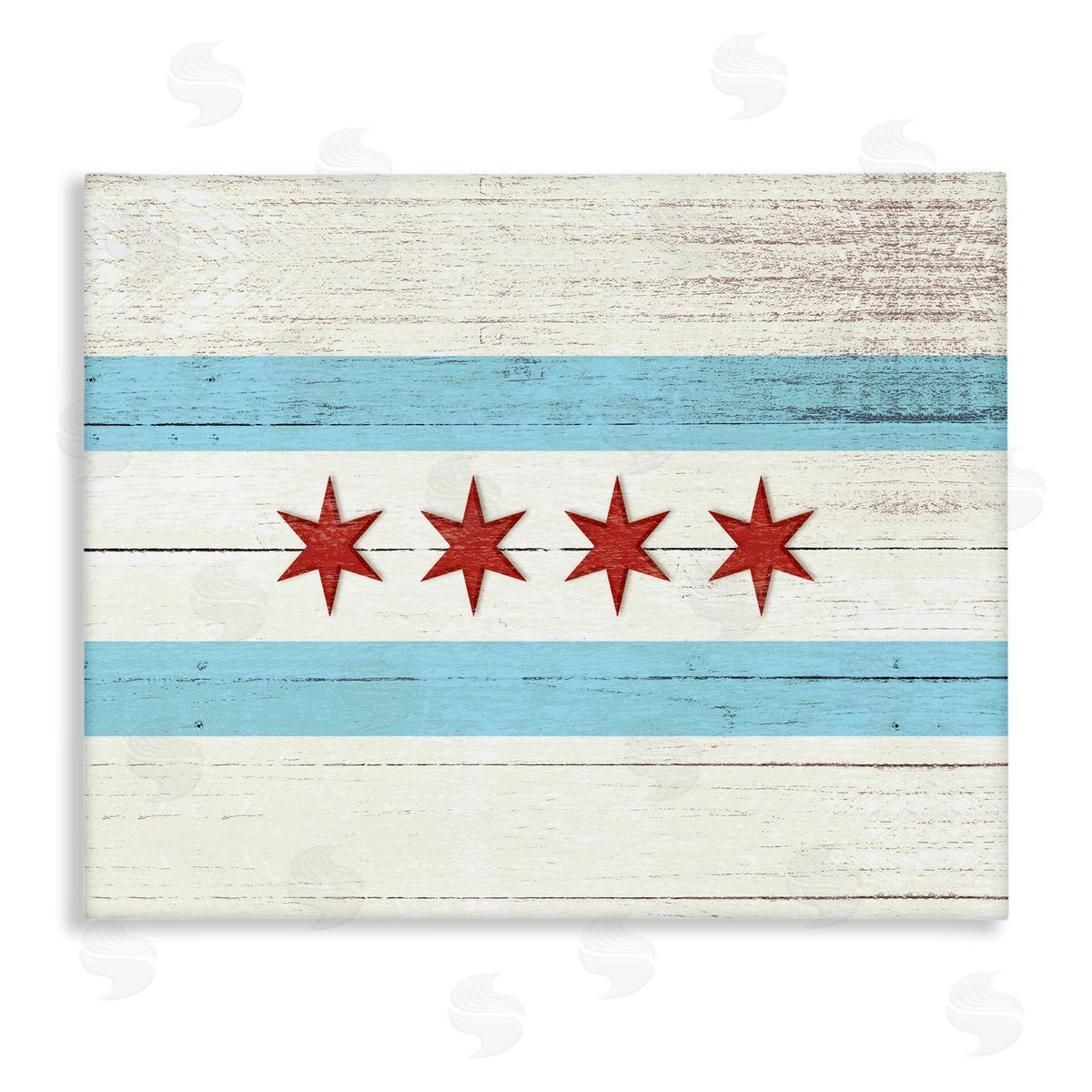 Chicago Flag Distressed Style Canvas Wall Art, Home Decor by Stupell Studio