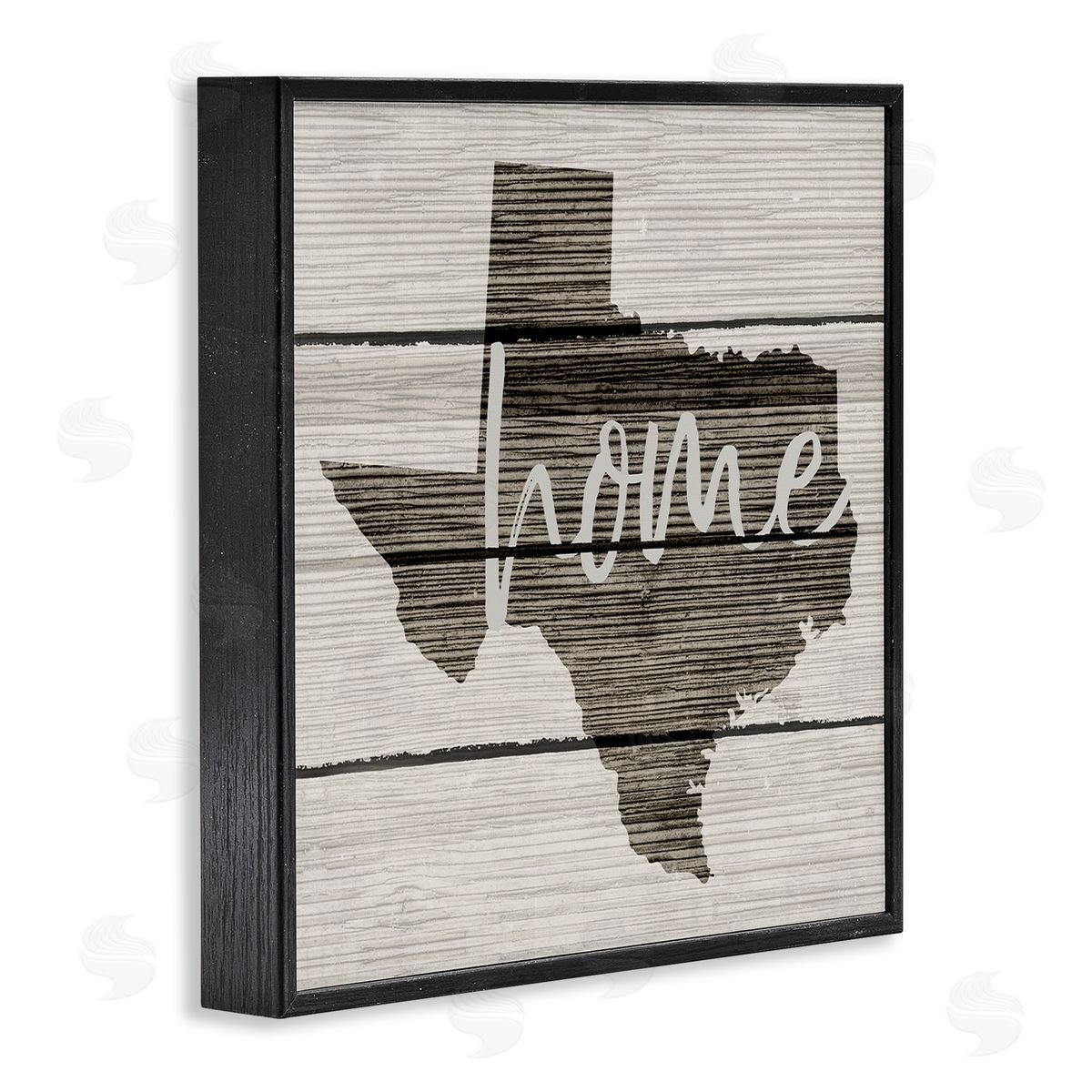 Texas Rustic Typography Map Black Frame Print Wall Art, Home Decor by Stupell Studio