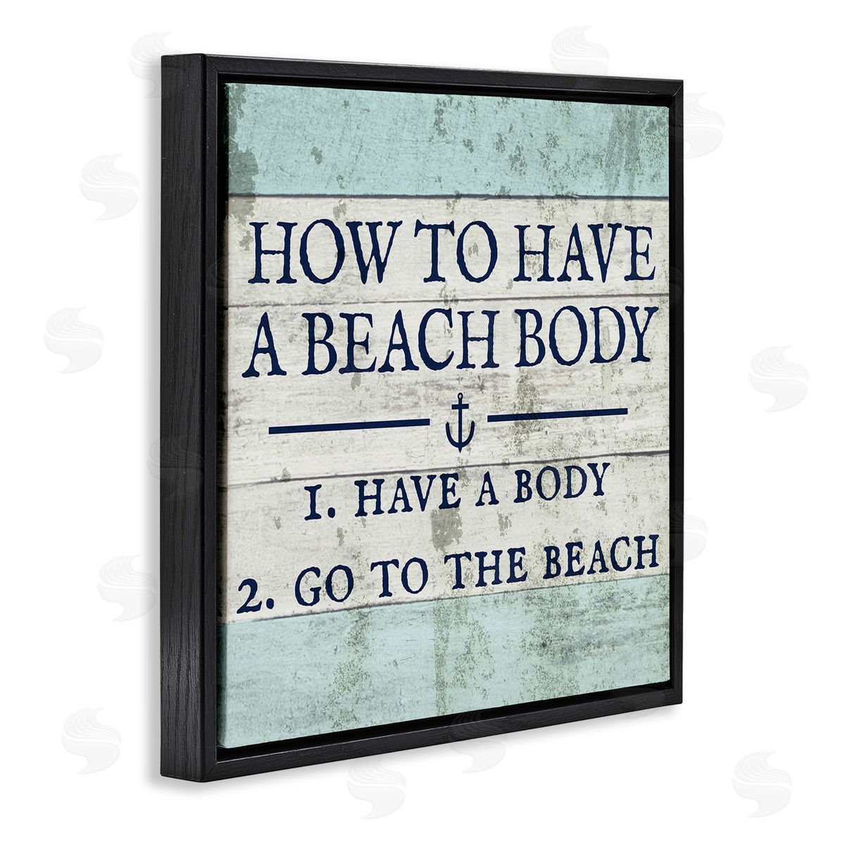 Sassy Beach Body Steps Black Floating Frame Canvas Wall Art, Home Decor by Stupell Studio