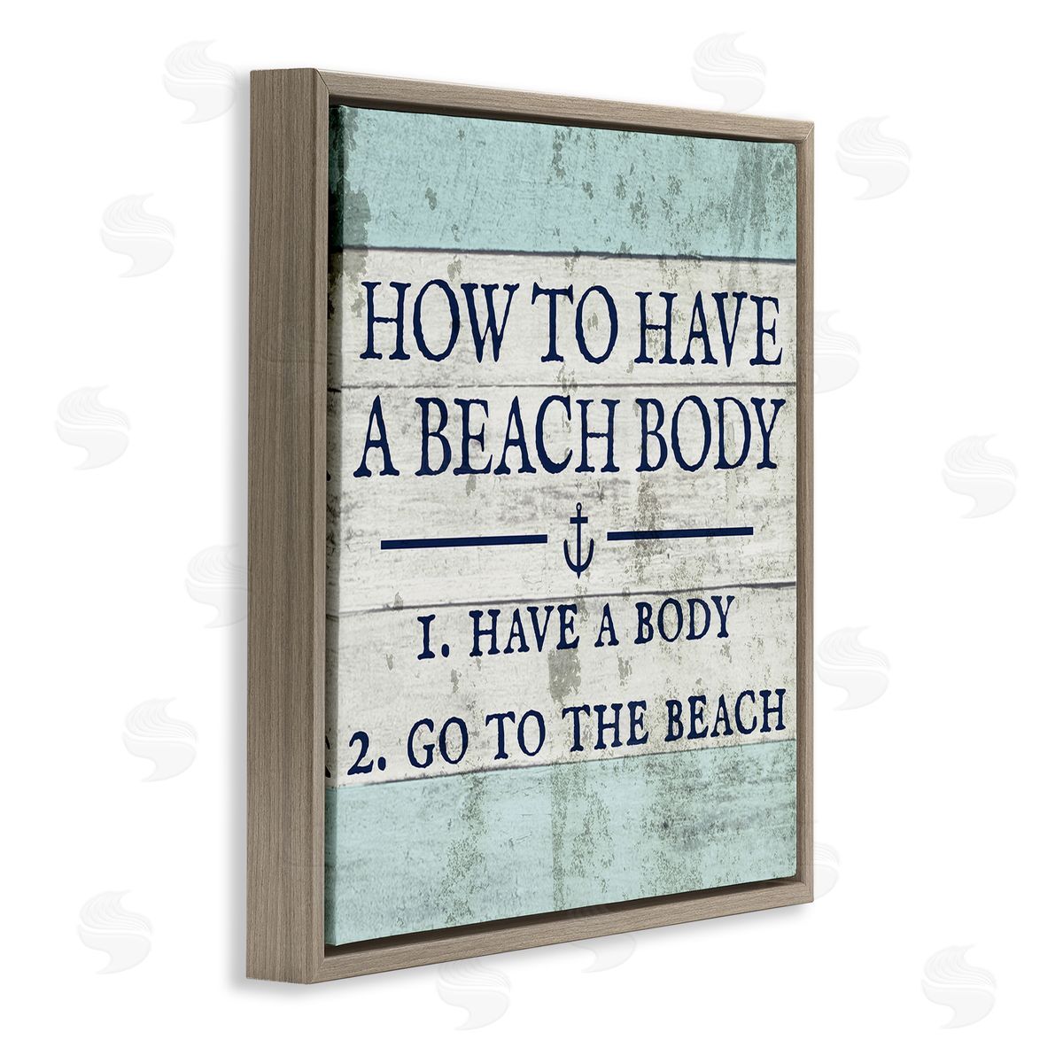Sassy Beach Body Steps Brown Floating Frame Canvas Wall Art, Home Decor by Stupell Studio