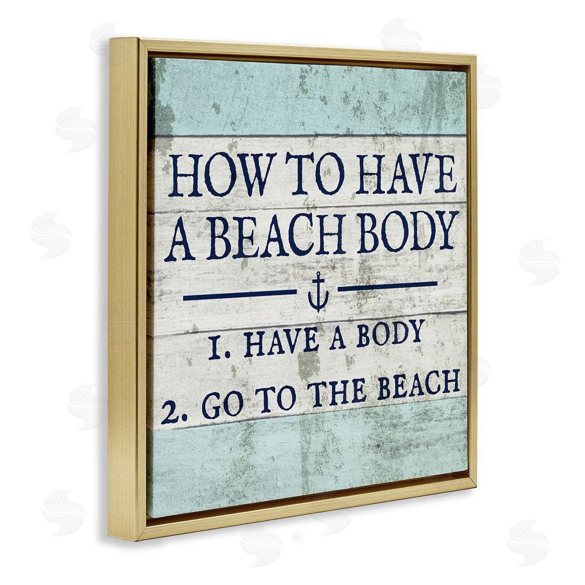 Sassy Beach Body Steps Gold Floating Frame Canvas Wall Art, Home Decor by Stupell Studio