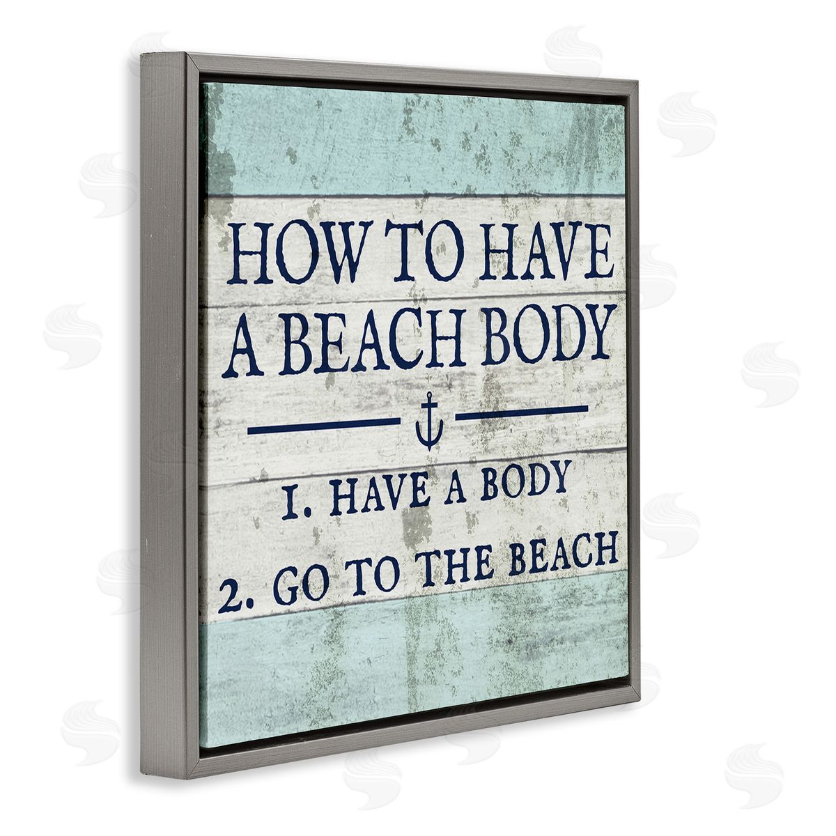 Sassy Beach Body Steps Grey Floating Frame Canvas Wall Art, Home Decor by Stupell Studio
