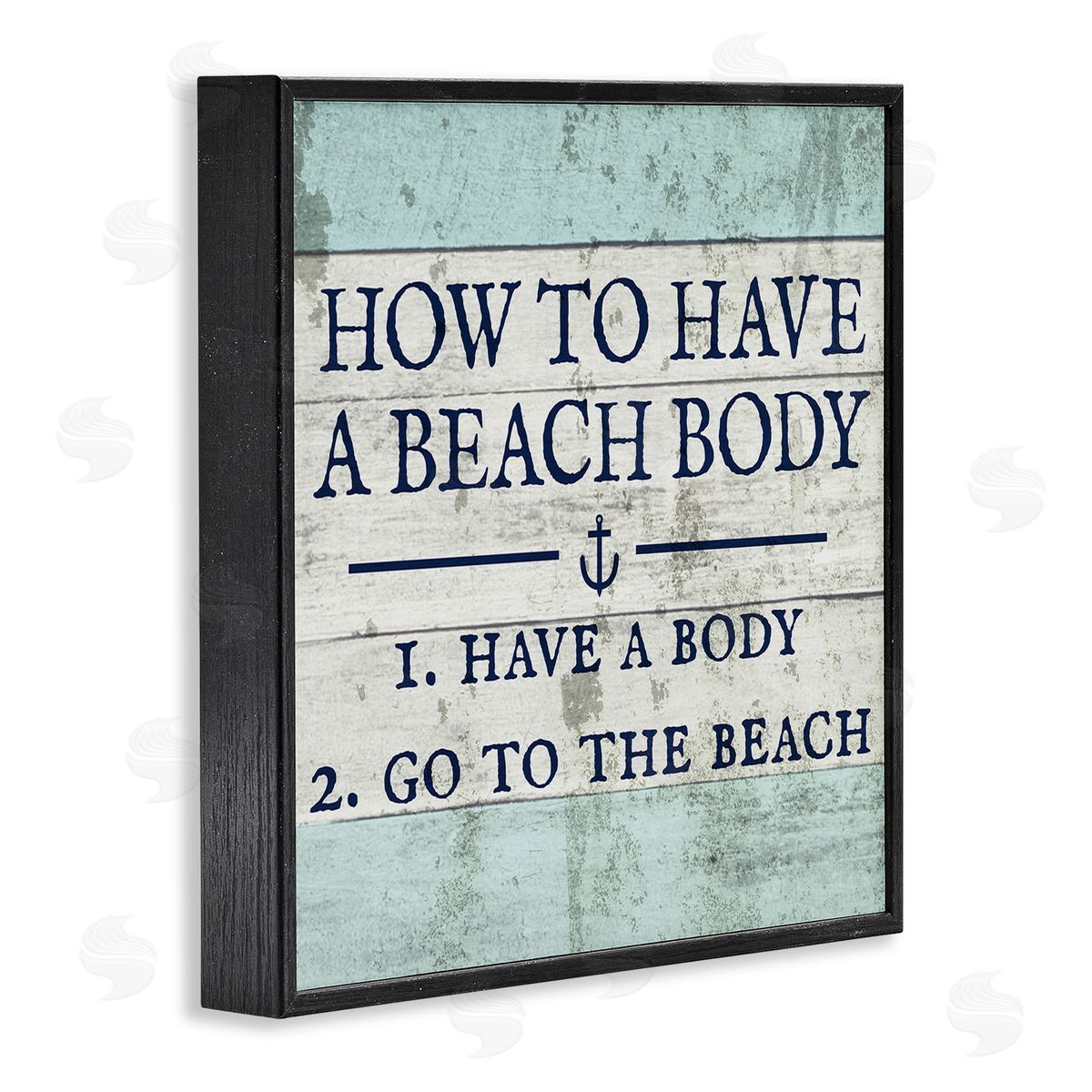 Sassy Beach Body Steps Black Frame Print Wall Art, Home Decor by Stupell Studio