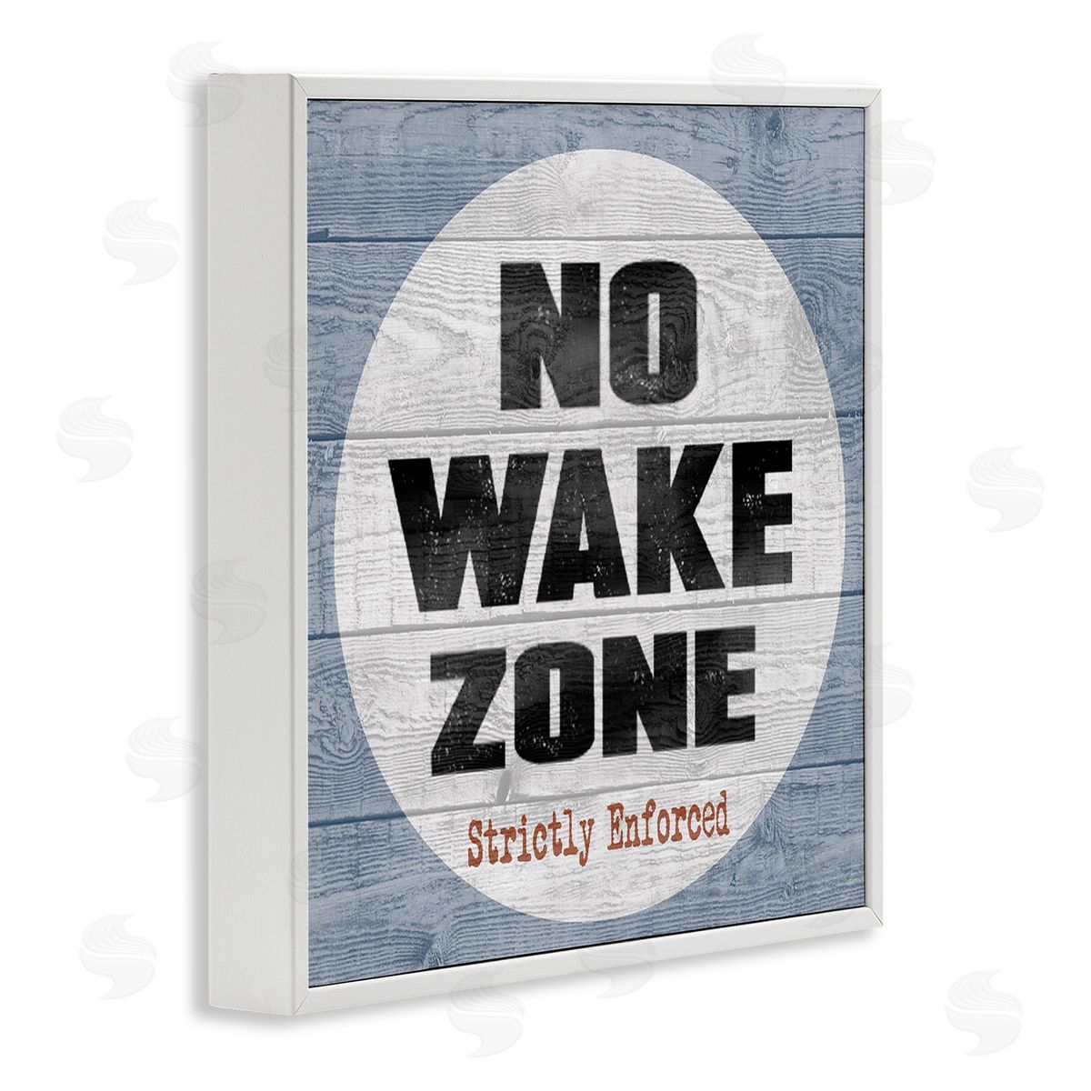 No Wake Zone Beach Planks White Frame Print Wall Art, Home Decor by Regina Nouvel