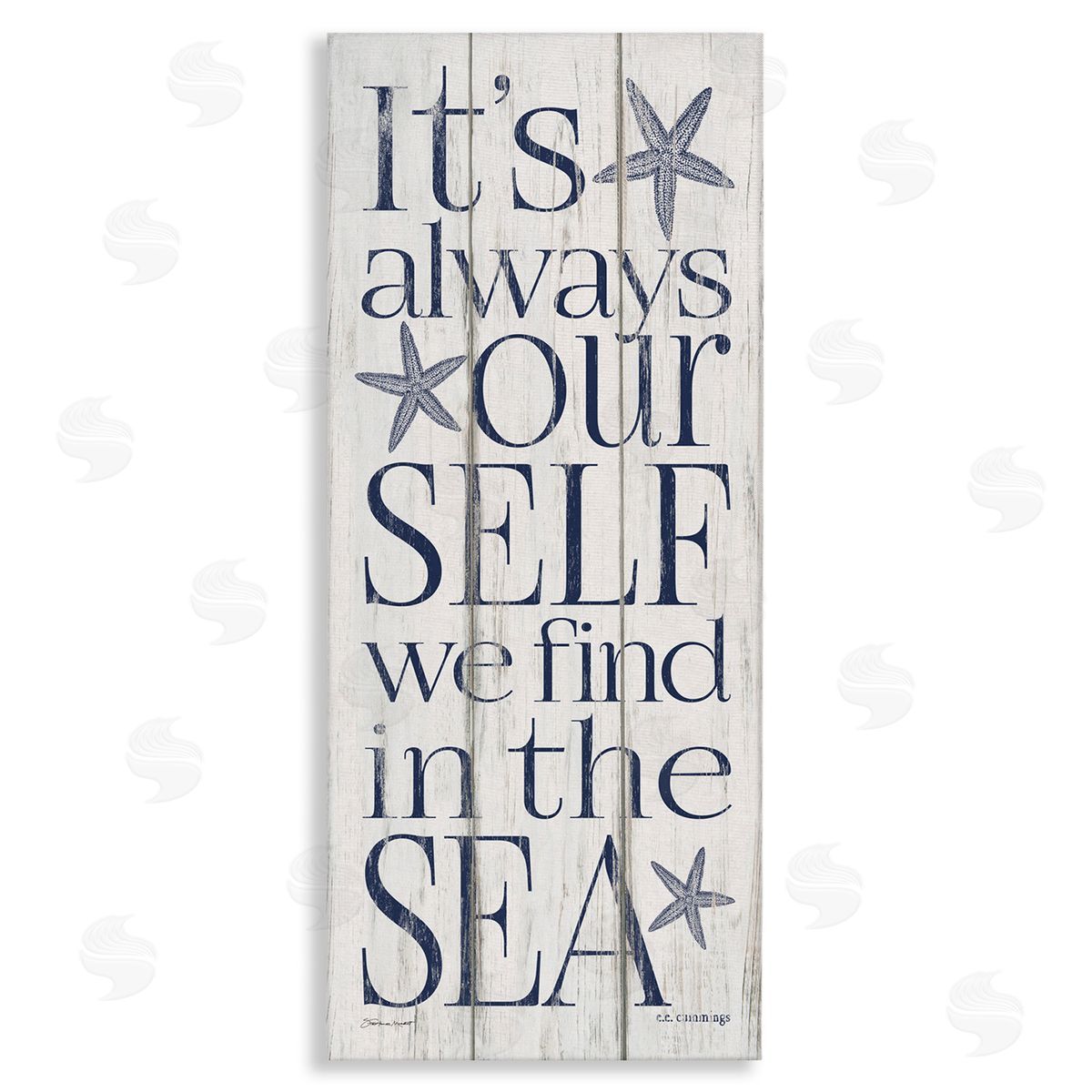 Find Self In Sea Phrase Canvas Wall Art, Home Decor by Stephanie Workman Marrott
