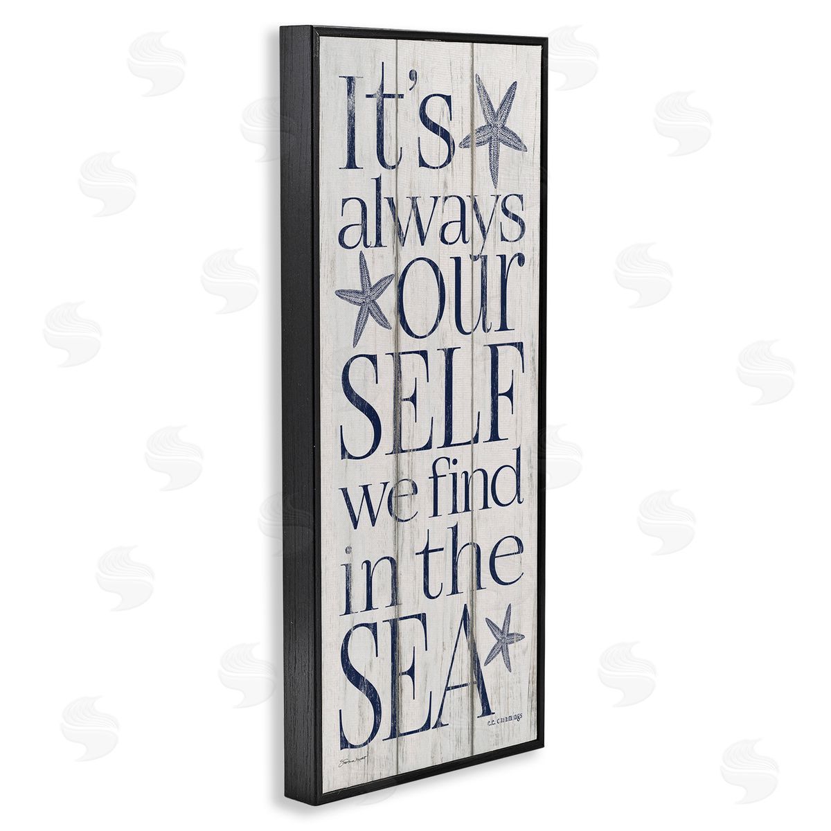 Find Self In Sea Phrase Black Frame Print Wall Art, Home Decor by Stephanie Workman Marrott