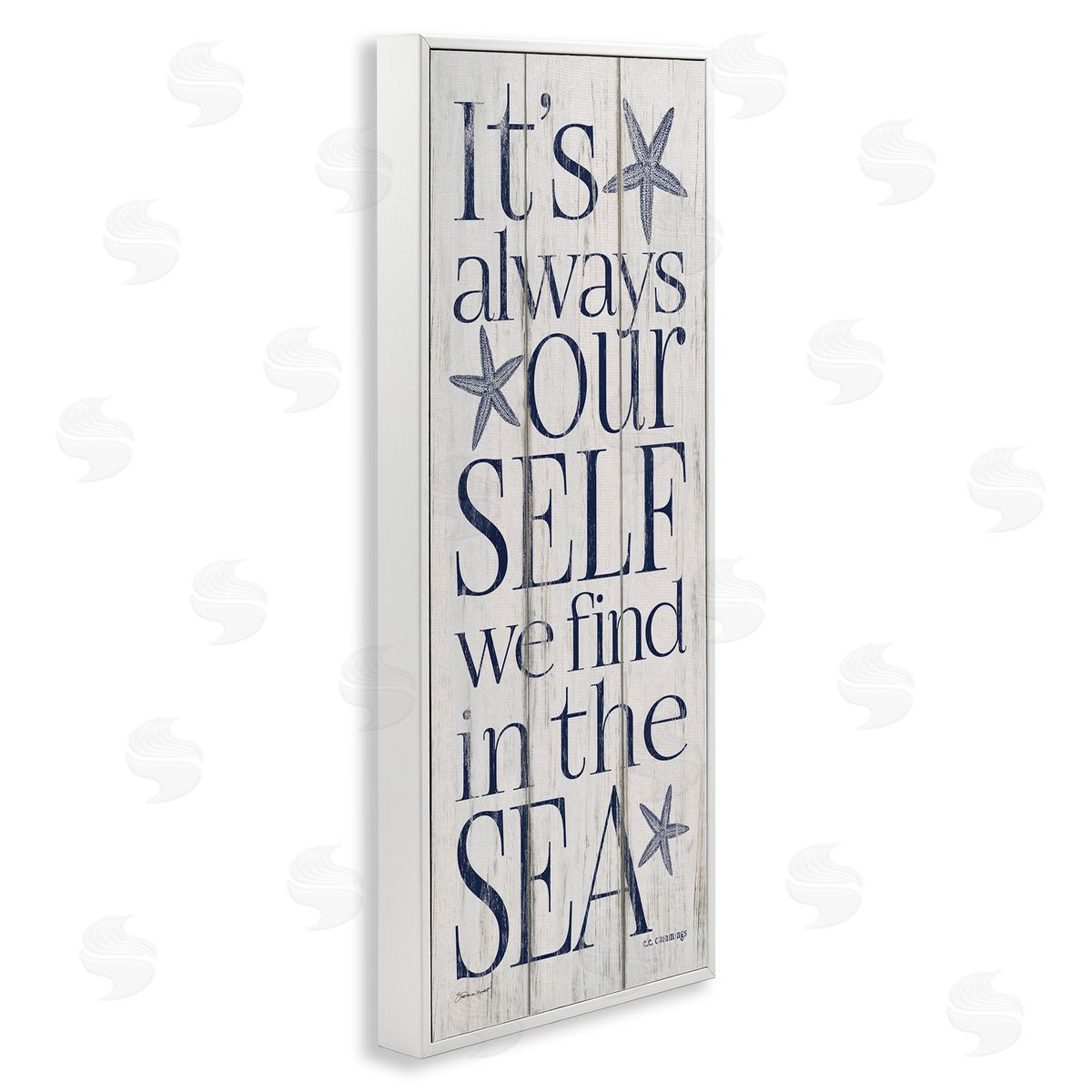 Find Self In Sea Phrase White Frame Print Wall Art, Home Decor by Stephanie Workman Marrott