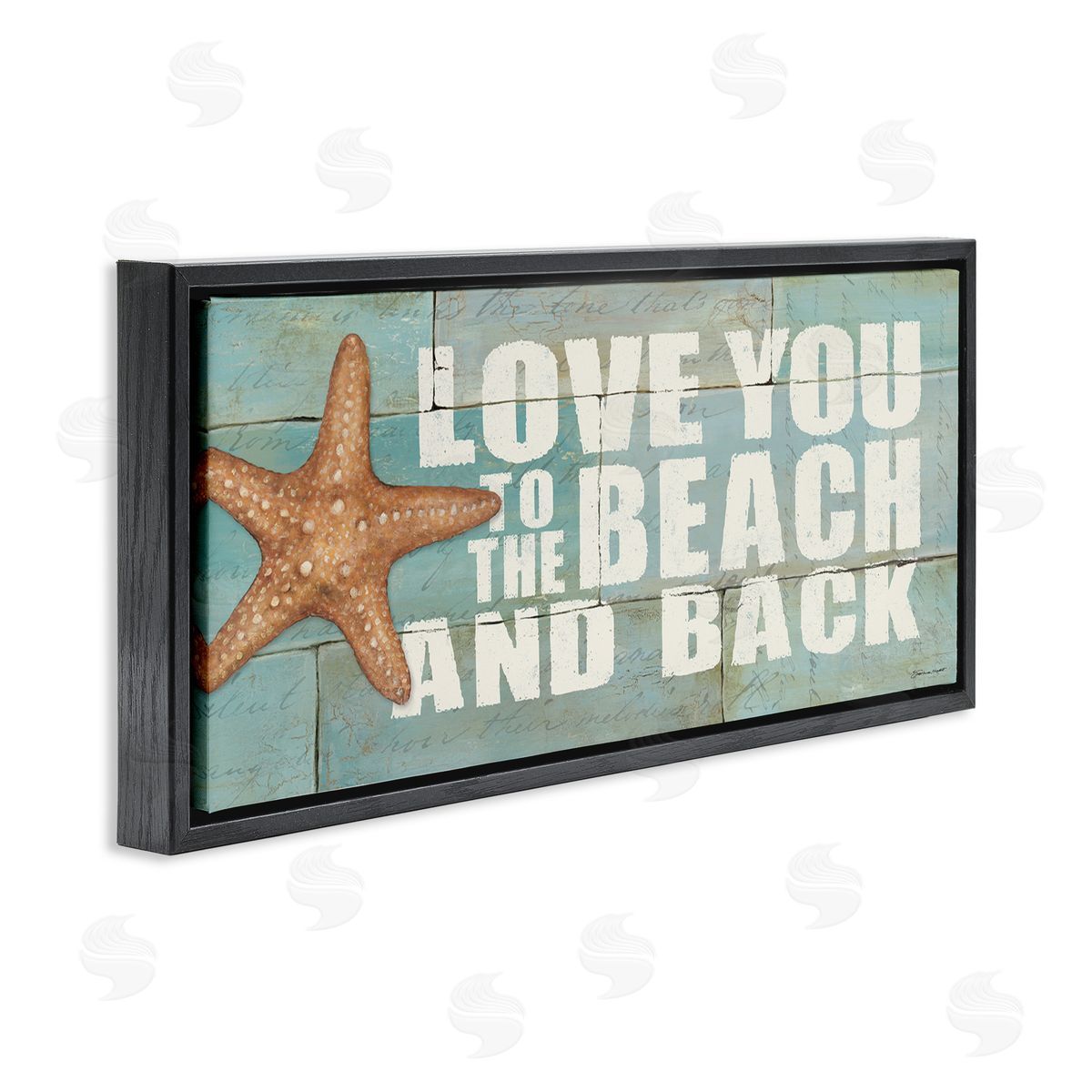 Beach & Back on Bricks Black Floating Frame Canvas Wall Art, Home Decor by Stephanie Workman Marrott