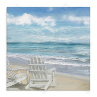 Main Line Art & Design | White Adirondack Chairs on Beach