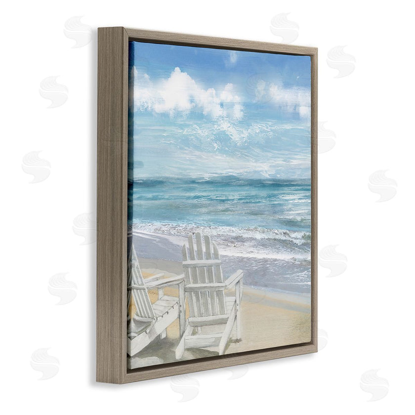 Main Line Art & Design | White Adirondack Chairs on Beach