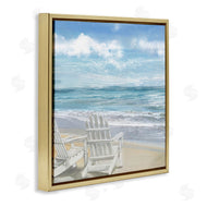 Main Line Art & Design | White Adirondack Chairs on Beach