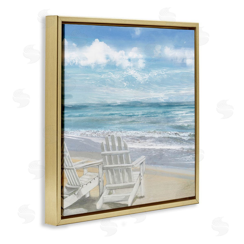 Main Line Art & Design | White Adirondack Chairs on Beach