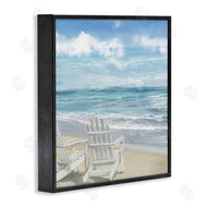 Main Line Art & Design | White Adirondack Chairs on Beach