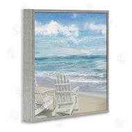 Main Line Art & Design | White Adirondack Chairs on Beach