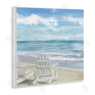 Main Line Art & Design | White Adirondack Chairs on Beach