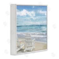 Main Line Art & Design | White Adirondack Chairs on Beach
