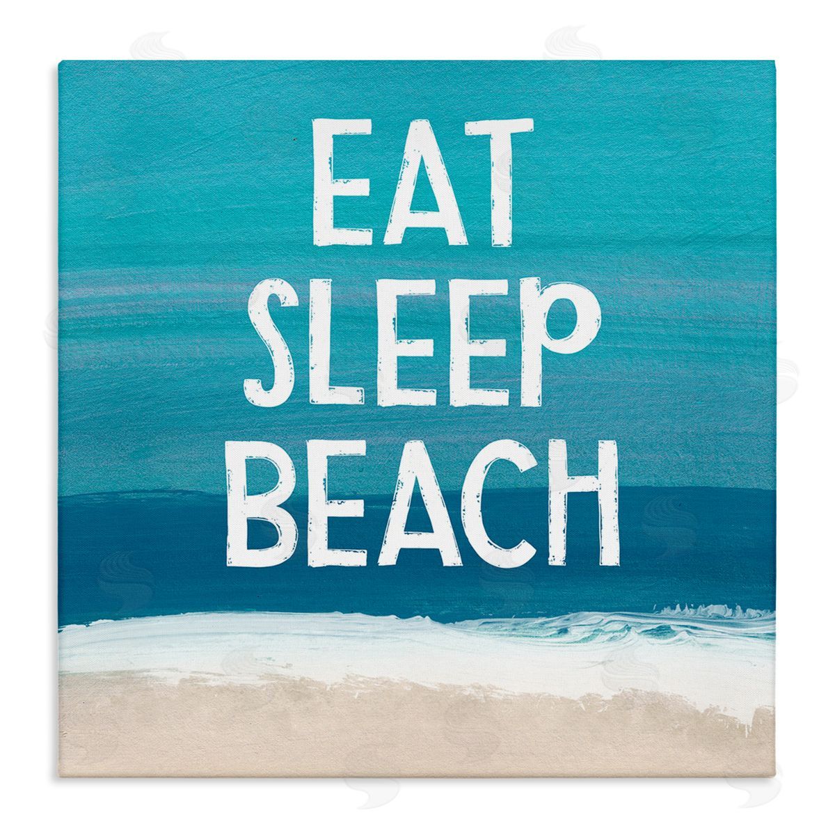 Eat Sleep Beach Painting Canvas Wall Art, Home Decor by Linda Woods