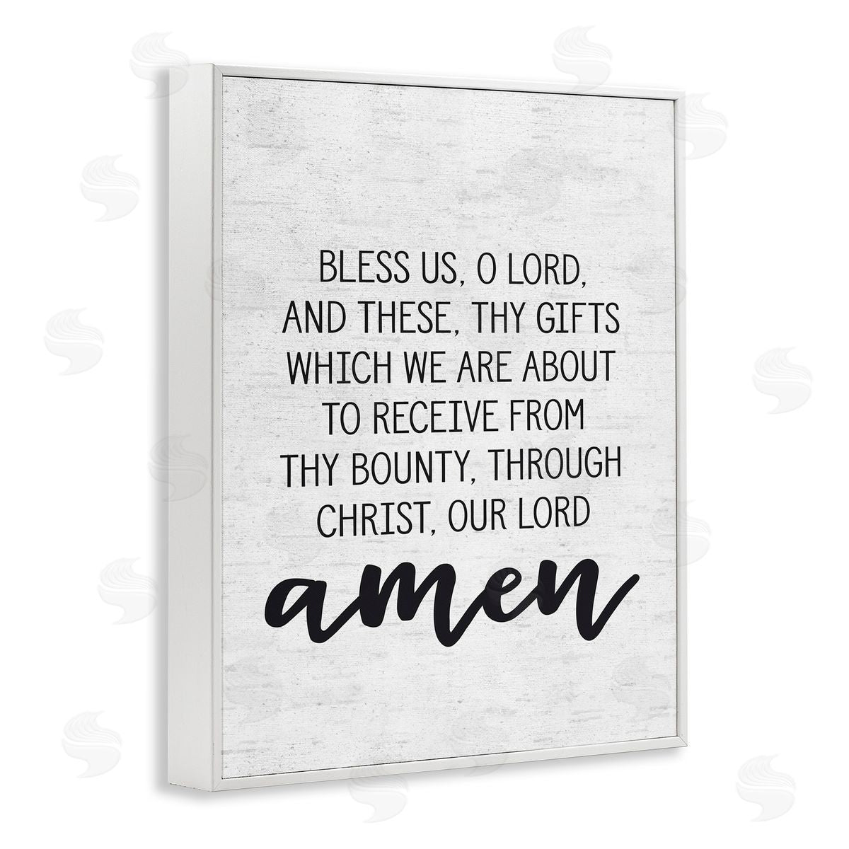 Before Meal Religious Prayer White Frame Print Wall Art, Home Decor by Lettered and Lined