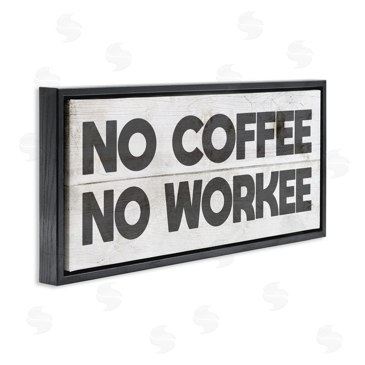 No Coffee Funny Office Phrase Black Floating Frame Canvas Wall Art, Home Decor by Stupell Studio