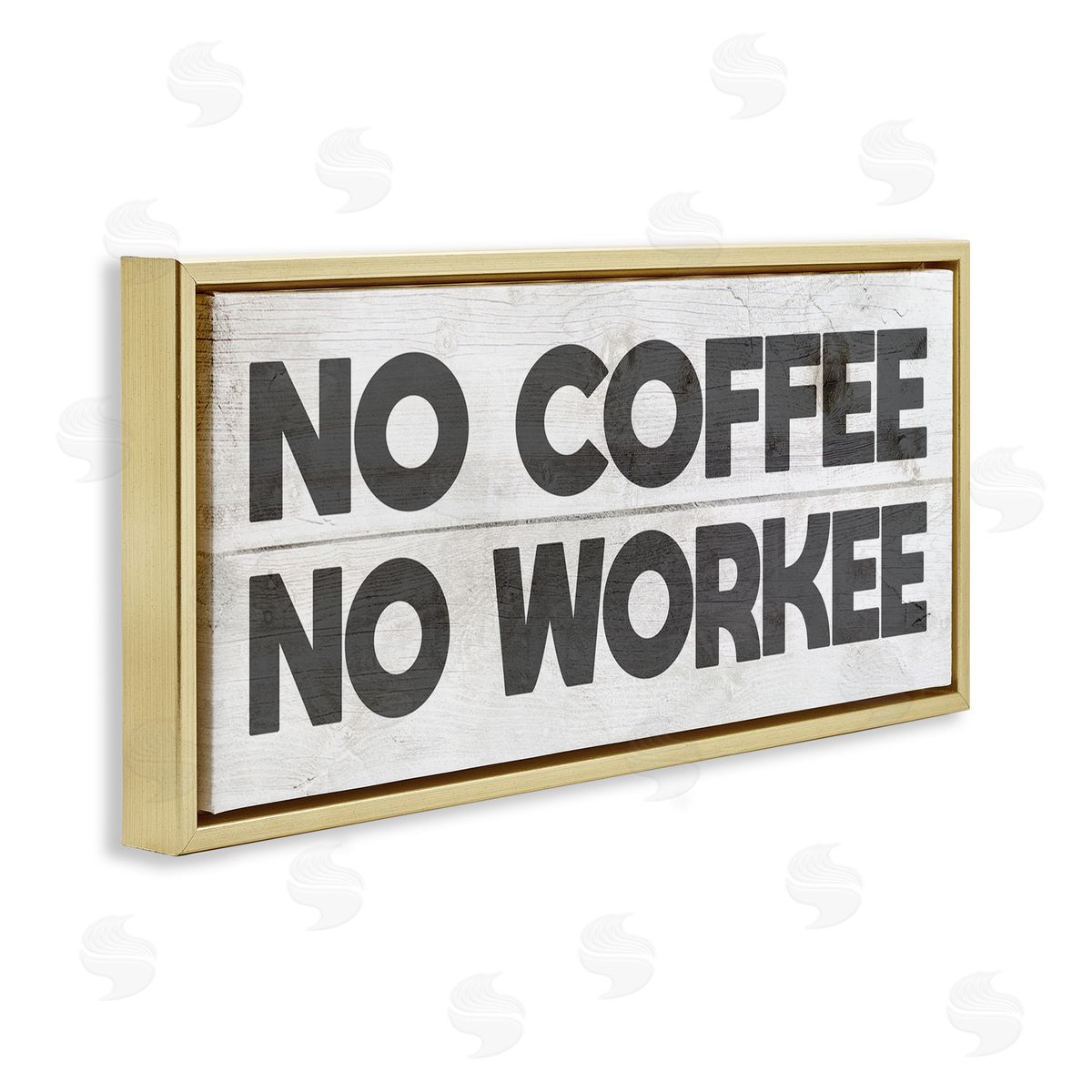 No Coffee Funny Office Phrase Gold Floating Frame Canvas Wall Art, Home Decor by Stupell Studio