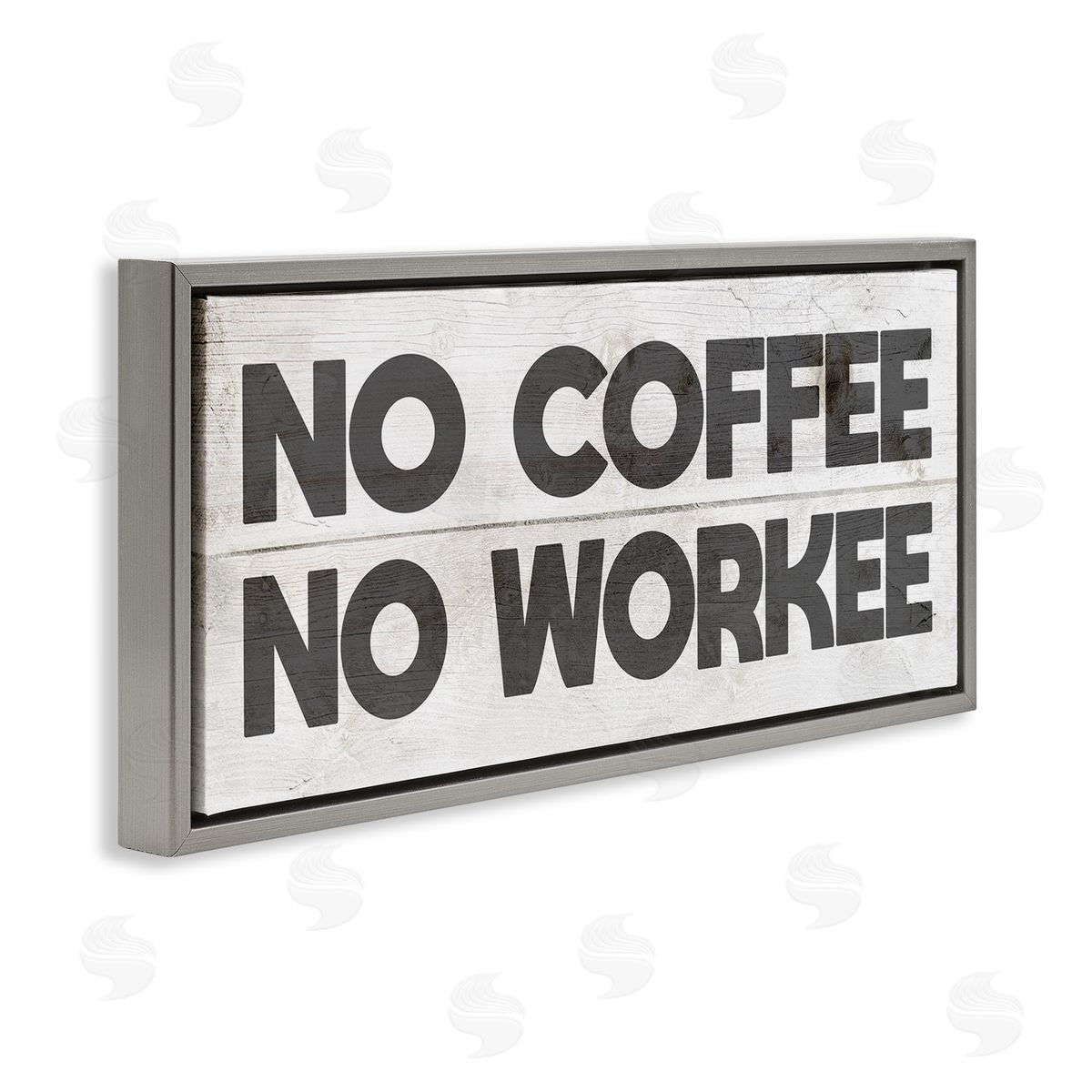 No Coffee Funny Office Phrase Grey Floating Frame Canvas Wall Art, Home Decor by Stupell Studio