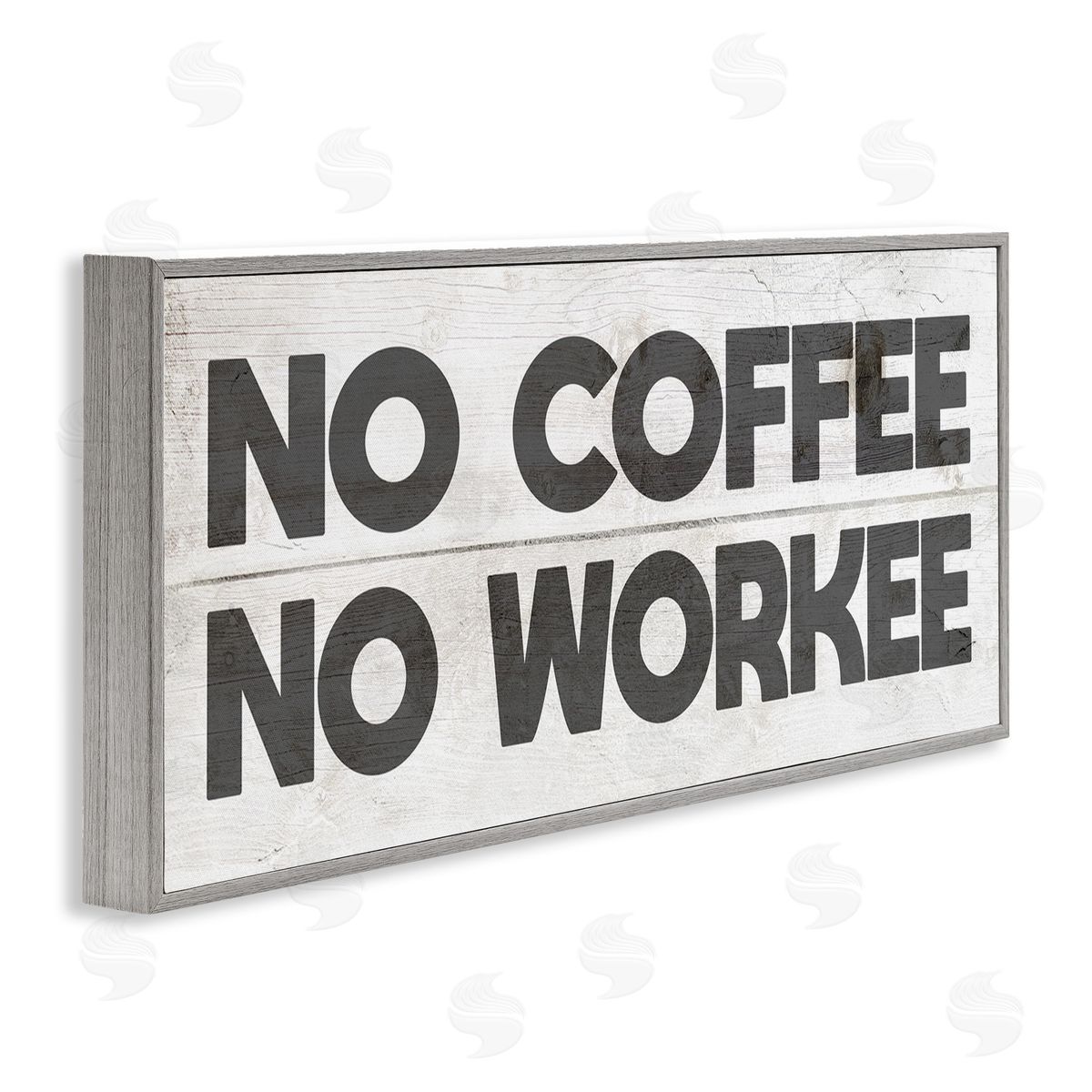 No Coffee Funny Office Phrase Grey Frame Print Wall Art, Home Decor by Stupell Studio