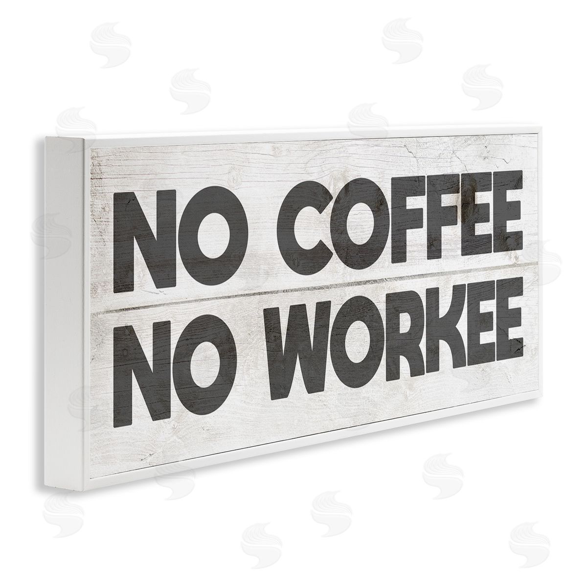 No Coffee Funny Office Phrase White Frame Print Wall Art, Home Decor by Stupell Studio