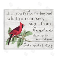 Stupell Studio | Love Never Dies Inspirational Cardinal
