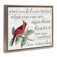Stupell Studio | Love Never Dies Inspirational Cardinal