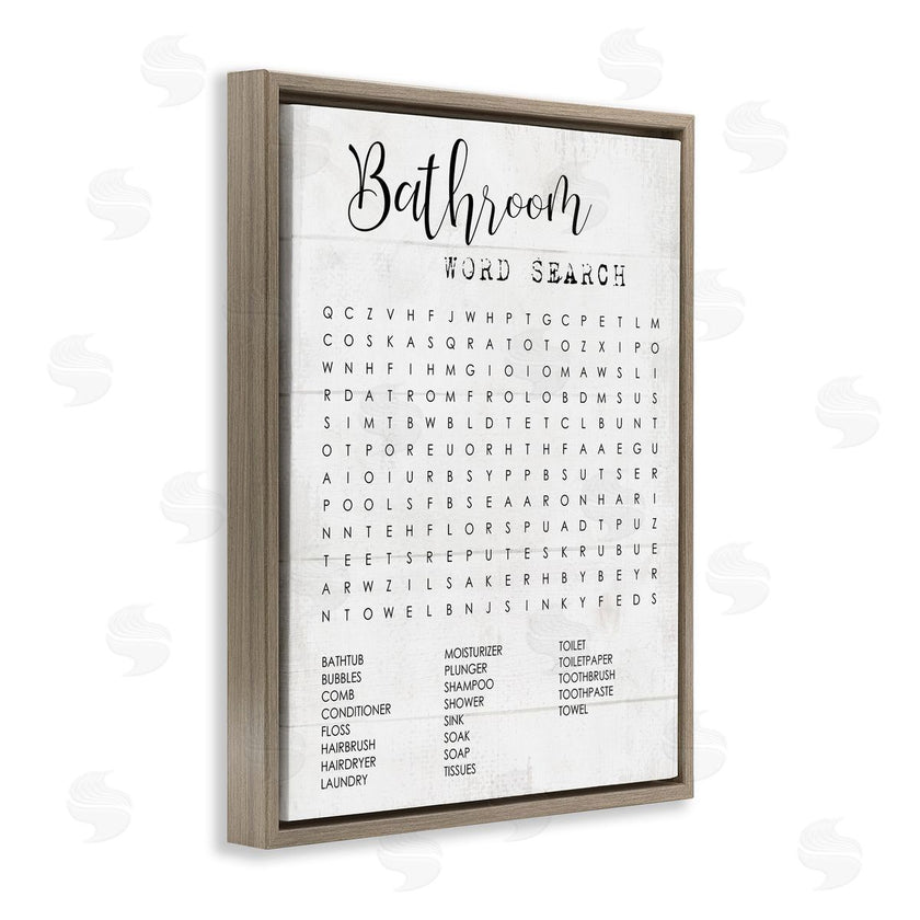 Stupell Studio | Bathroom Word Search Family Fun