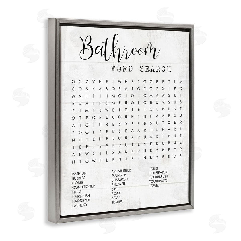Stupell Studio | Bathroom Word Search Family Fun