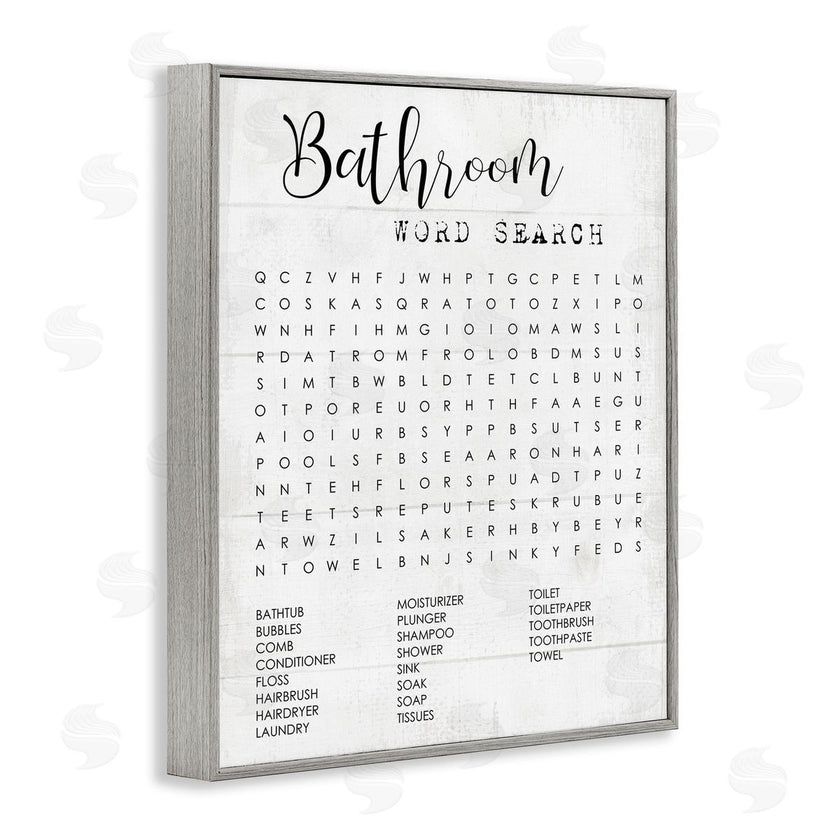 Stupell Studio | Bathroom Word Search Family Fun