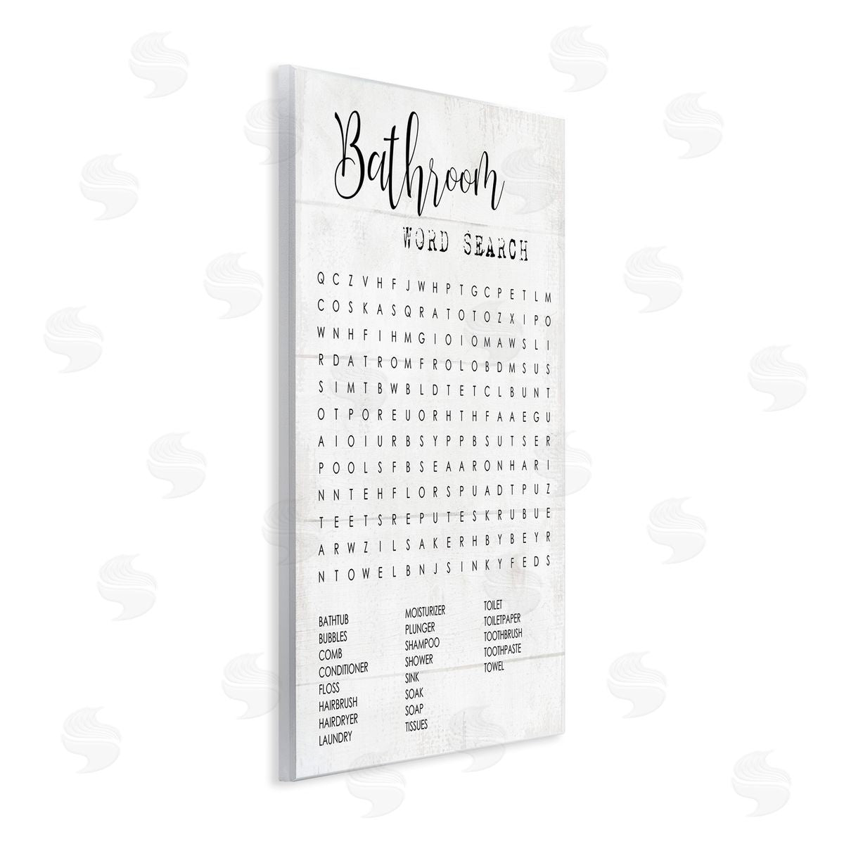 Bathroom Word Search Family Fun Wood Plaque Wall Art, Home Decor by Stupell Studio